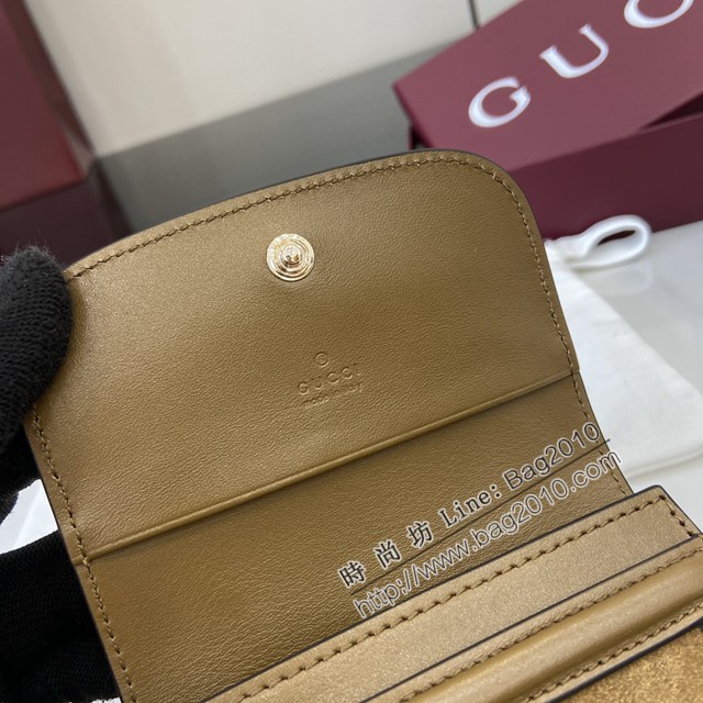 Gucci專櫃古馳最新款圓形互扣式雙G標識卡片夾卡包零錢包 jh2673型號：818795